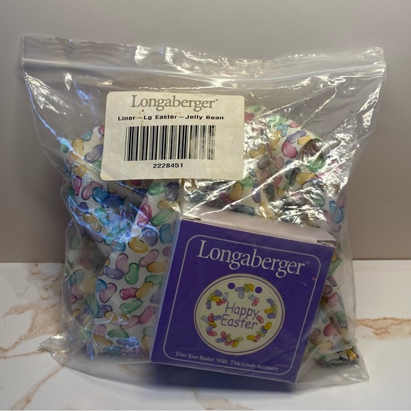 🐣 2000 Longaberger Large Easter Jelly Bean Liner and Ornament - Never Used - Picture 5 of 6